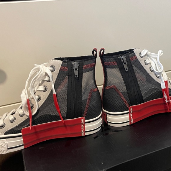 Ash Gasper High-Top Sneakers with mesh sides and Red and Black Accents - Picture 3 of 9